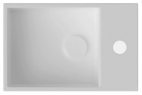 Раковина накладная ISVEA Purita 45L белый глянцевый, арт. 10PL50045 прямоугольная 45см с отв. под смес. слева, без д/к 10PL50045