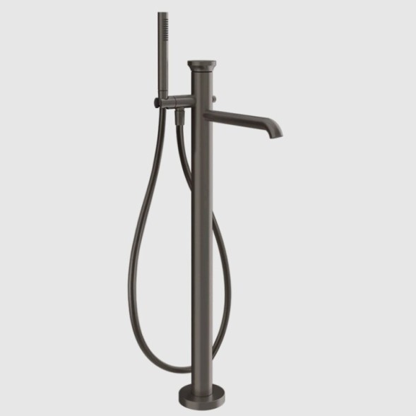 Gessi Смеситель для ванны и душа, Origini, напольный, цвет Черный брашированный металл  66028#707