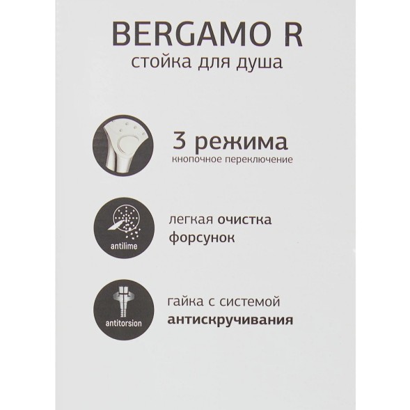 Paini Душевой гарнитур Bergamo R, 700 мм, хром