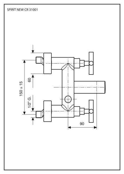 Emmevi Spirit New, двухвентильный смеситель для ванны без набора для душа, цвет хром 31001/CR