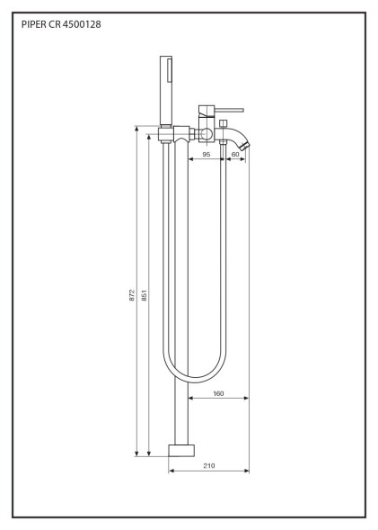 Emmevi Piper, напольный смеситель для ванной с ручным душем, цвет хром 4500128/CR