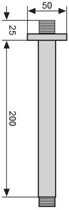 Emmevi, потолочный кронштейн C00699 (200 мм). Квадратный, цвет хром C00699/CR