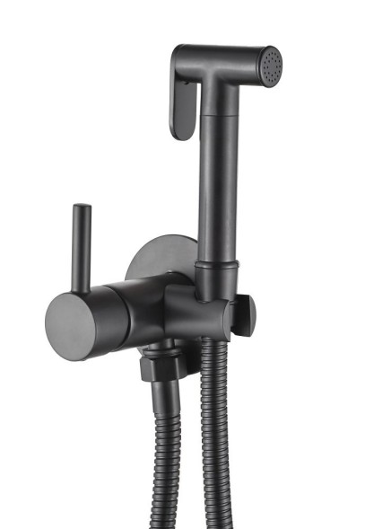 AQG, комплект гигиенического душа TAUS со смесителем на холодную и горячую воду, цвет черный матовый