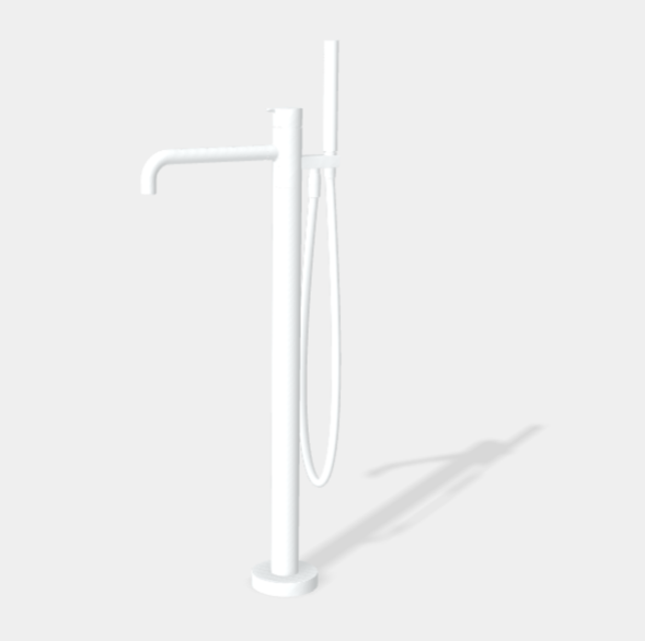 Смеситель для ванны и душа, Fima Carlo Frattini, Snap, напольный, цвет-белый матовый F3114/6NBS