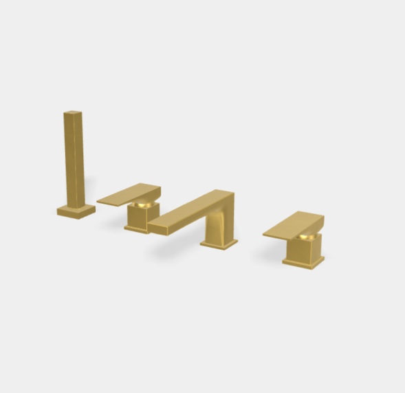 Смеситель для ванны и душа, Fima Carlo Frattini, Zeta, цвет-золото брашированное F3974NOS