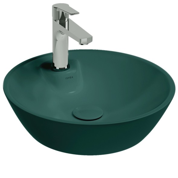 Раковина ISVEA SistemaY Soft накладная ШГВ 450*450*120 отверстия для смесителя 1 цвет изумрудный матовый 10SY65045-2P