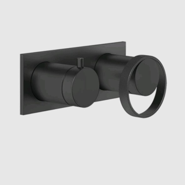 Gessi Смеситель для душа, Anello, на 2 потребителя, цвет черный матовый