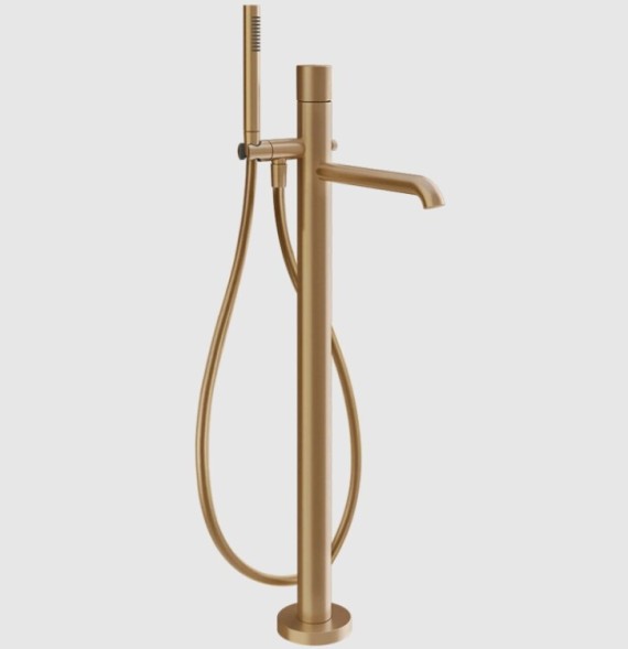 Gessi Смеситель для ванны и душа, Habito Diamantato, напольный, цвет брашированная теплая бронза  70628#726