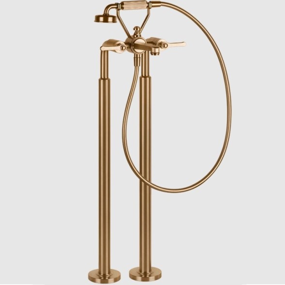 Gessi Смеситель для ванны и душа, VENTI20, напольный, цвет брашированная теплая бронза  65128#726