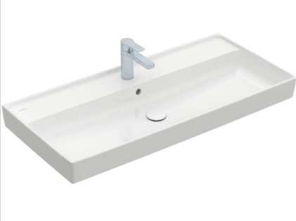 Villeroy&amp;Boch Раковина, Collaro, шгв 1000*470*160, отверстия для смесителя-1 сквозное, 2 промаркированных, CeramicPlus, цвет-альпийский белый 4A33A2R1