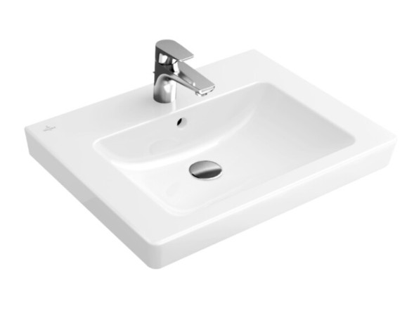 Villeroy&amp;Boch Раковина, Subway 2.0, шг 650*470, отверстия для смесителя-1 сквозное, 2 промаркированных, цвет-альпийский белый 71136501