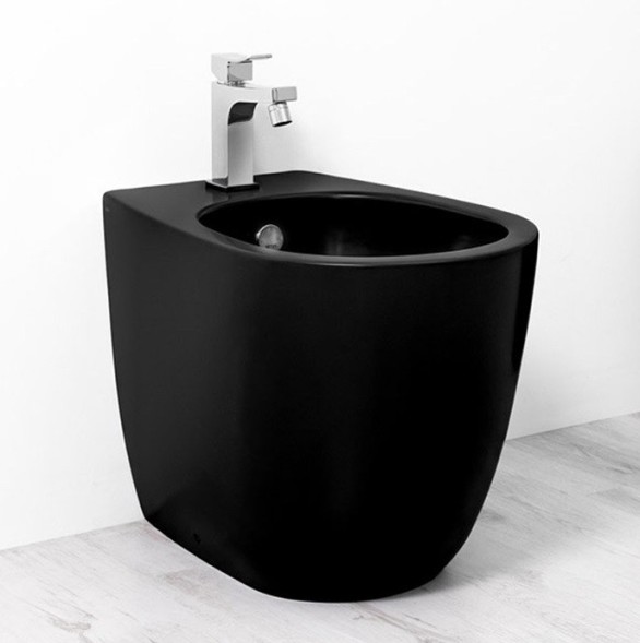 Биде SIMAS VIGNONI Напольное приставное с одним отверстием цвет черный матовый VI04.NM