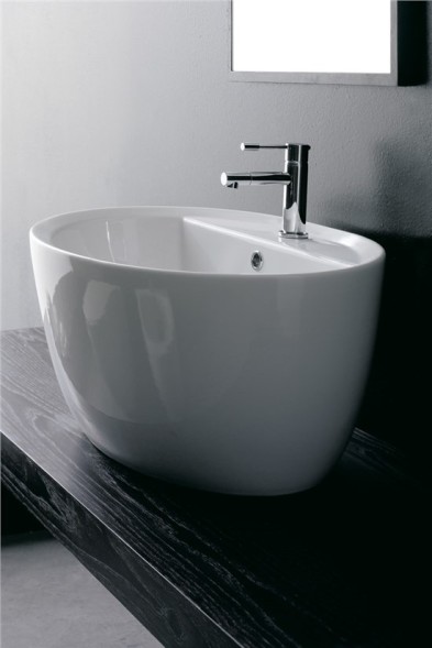 Раковина Scarabeo MATTY накладная с переливом с одним отверстием цвет белый 8056/R