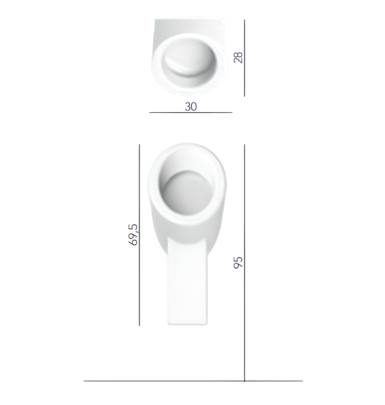 Писсуар SCARABEO WISH подвесной со скрытым подключением смыва цвет белый 2014