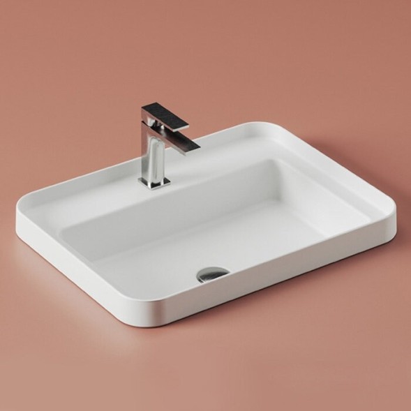 Раковина Artceram Fuori Scala полувстраиваемая с одним отверстием цвет белый матовый TFL034 05 00