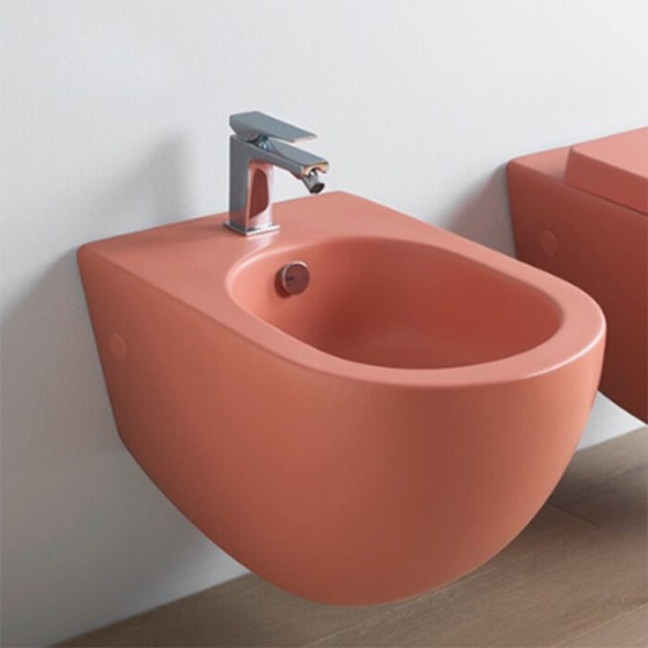 Биде Artceram File 2.0 подвесной с одним отверстием  цвет Red coral FLB001 14 00