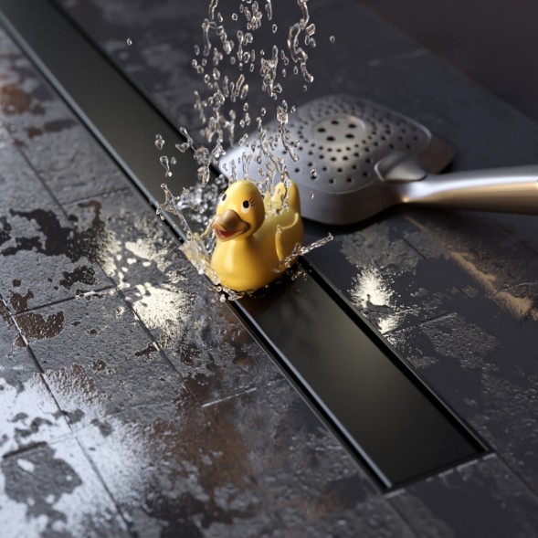 Paini Душевой лоток Klasik 650 мм D40, черный матовый