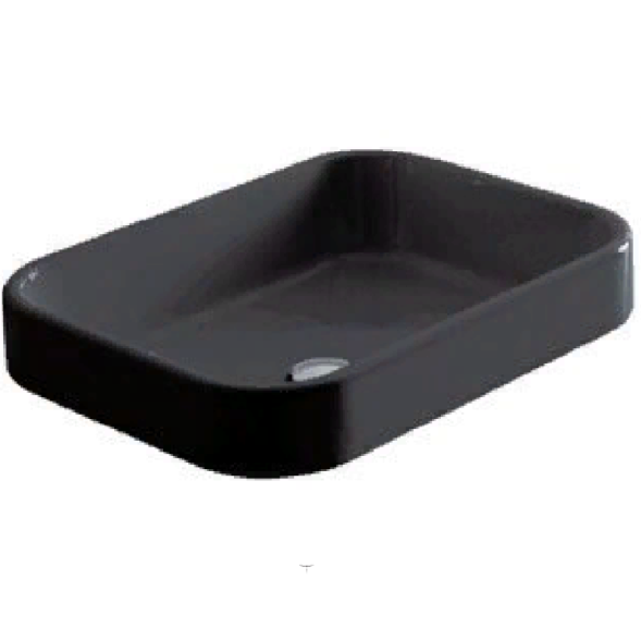 Раковина GALASSIA MEG11 5452 NE накладная без отверстий без перелива цвет черный глянцевый
