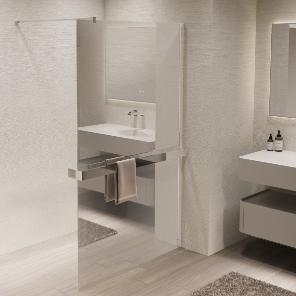 Vincea Душевая перегородка Волк-Ин (Walk-In) VSW-1HR900MR, 900*2000, хром, стекло зеркальное