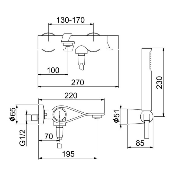 Смеситель для ванны Webert One-B NB850101741, белый/сталь