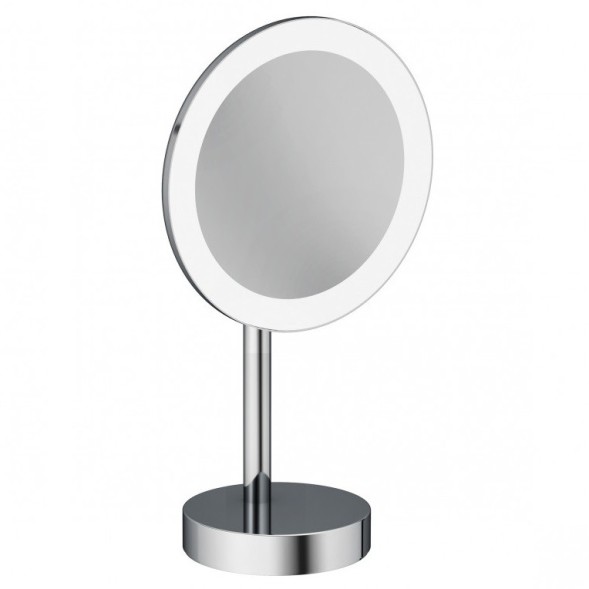 Зеркало косметическое KLUDI VELA R 5899505F настольное с подсветкой 3х кратное увеличение