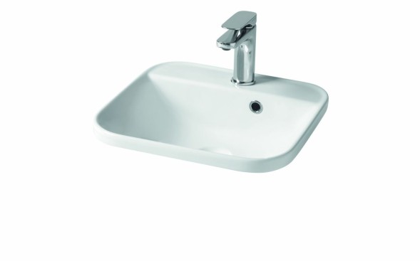 Hidra Gio,  встраиваемая квадратная раковина с закругленными краями 40x40x16,5h см, цвет черный матовый