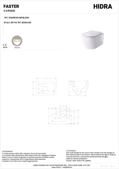 Hidra Faster, подвесной безободковый унитаз c крепежом, 53x36,5 см, антибактериальное покрытие, цвет черный матовый