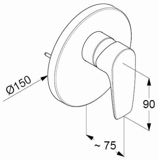 Смеситель KLUDI PURE&amp;SOLID 344200575 для душа встраиваемый внешняя часть