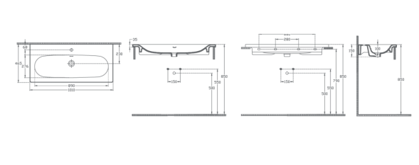Раковина накладная ISVEA Sistema S 101 прямоугольная 101см, с отв. под смес., без д/к цвет белый глянцевый 10SS50101