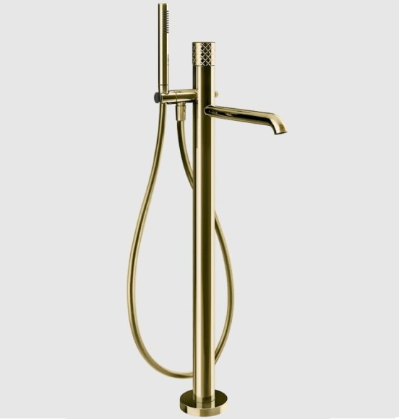 Gessi Смеситель для ванны и душа, Habito Intreccio, напольный, цвет латунь  70128#710