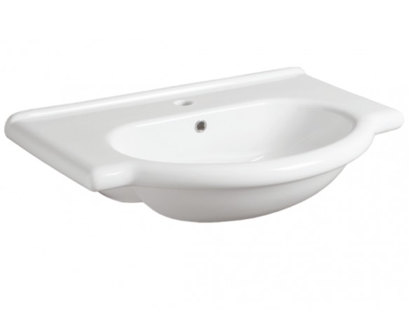 Раковина SIMAS LAVABI подвесная с одним отверстием и двумя намеченными консоль цвет белый TOP63