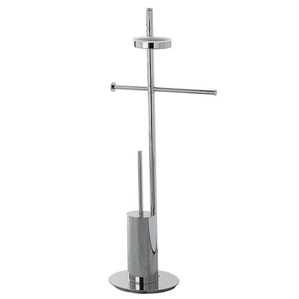 Стойка COLOMBO DESIGN PLANETS B9813 напольная с полотенцедержателем с мыльницей с держателем туалетной бумаги и с ершиком цвет хром
