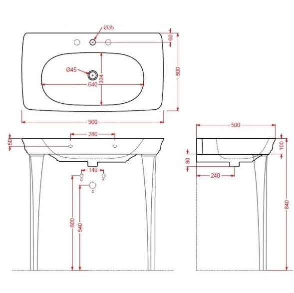 Раковина Artceram Civitas на консоль/ножки с одним отверстием цвет белый CIL002 01 00