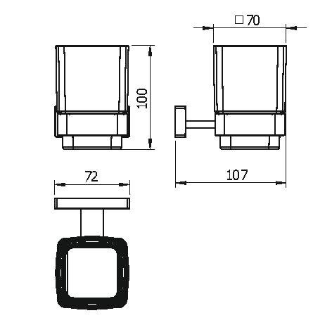 Стакан LANGBERGER ALSTER 11911A подвесной цвет хром