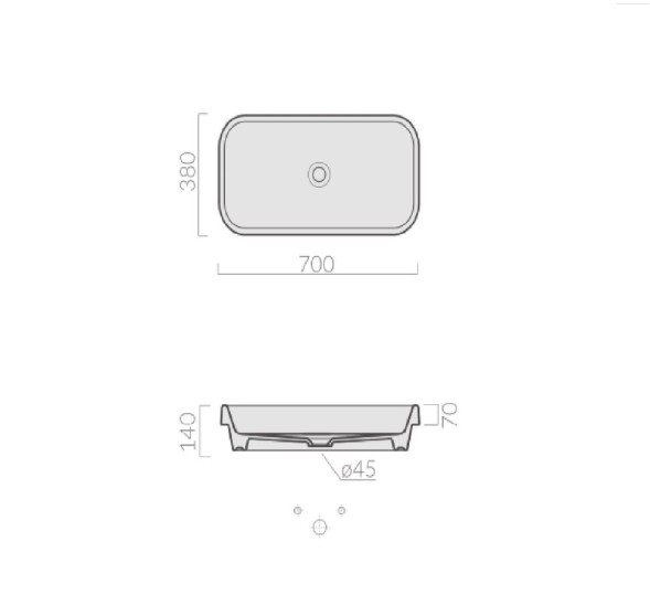 Раковина GALASSIA MEG11 5453 накладная без отверстий без перелива цвет белый глянцевый