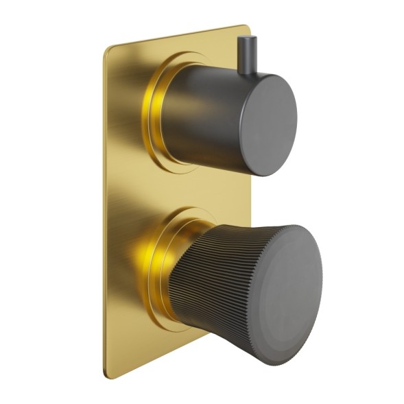 Paini 18PJ691PZ Смеситель для ванны Домус встраиваемый, брашированные золото/чёрный