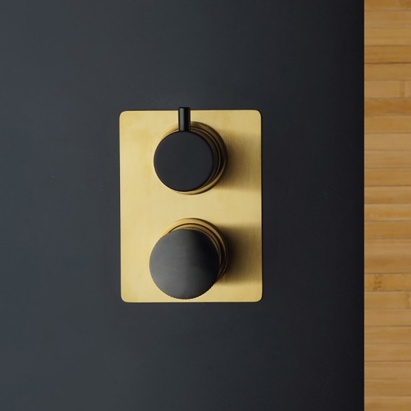 Paini 18PJ691PZ Смеситель для ванны Домус встраиваемый, брашированные золото/чёрный