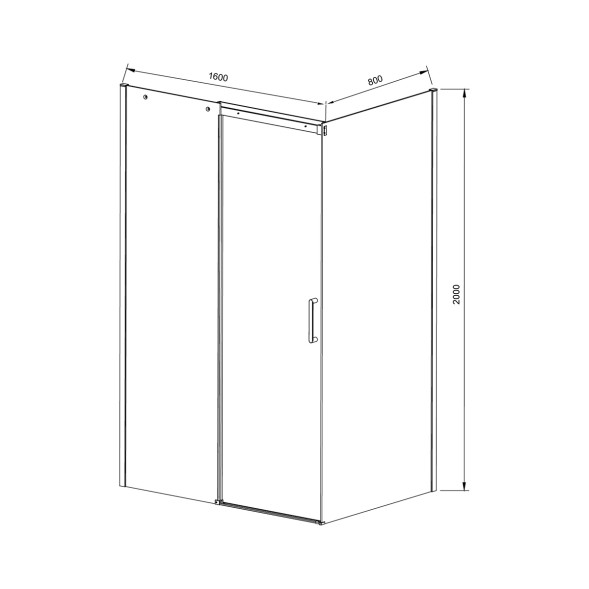 Vincea Душевой уголок Дайс (Dice) VSR-4D8016CLB, 1600*800, черный, стекло прозрачное