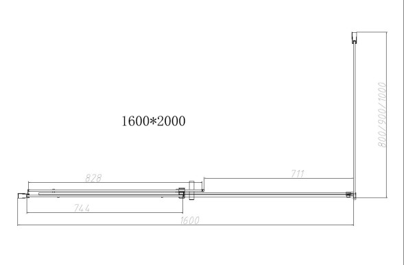 Vincea Душевой уголок Дайс (Dice) VSR-4D8016CLB, 1600*800, черный, стекло прозрачное