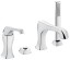 Emmevi Ares, комплект смесителя на борт ванны на 4 отверстия (излив 19,2 см), с набором для душа, цвет белый матовый 76120/BIO