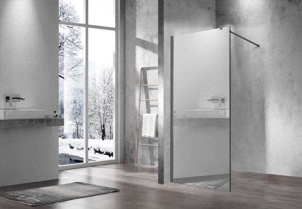 Vincea Душевая перегородка Волк-Ин (Walk-In) VSW-1H100MRGM, 1000*2000, вороненая сталь, стекло зеркальное