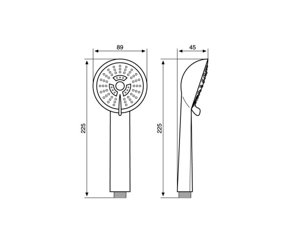 Emmevi, лейка для ручного душа, 3 режима, ABS, (для комплекта 137), цвет хром C02431/CR
