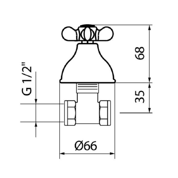 Запорный вентиль Webert Ottocento OT690101065, бронза