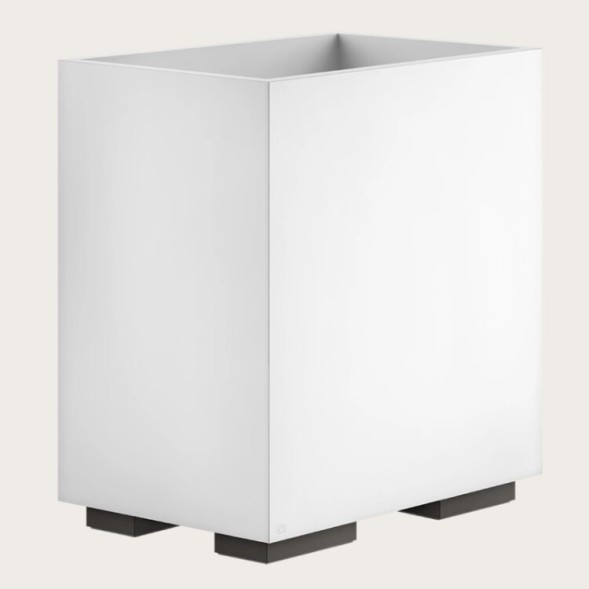 Gessi Корзина для бумаг, Rettangolo, шгв 250*170*257, цвет белая#брашированный никель l