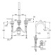 Смеситель KLUDI NOVA FONTE Puristic 20143N515 для раковины на три отверстия двухвентильный