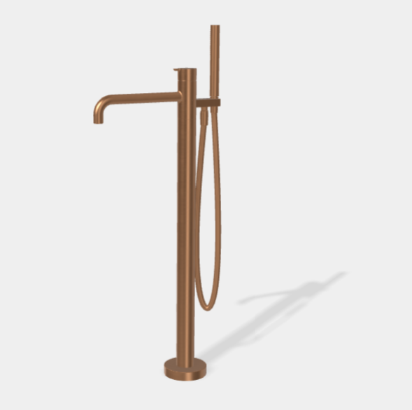 Смеситель для ванны и душа, Fima Carlo Frattini, Snap, напольный, цвет-бронза брашированная янтарная F3114/6NZS