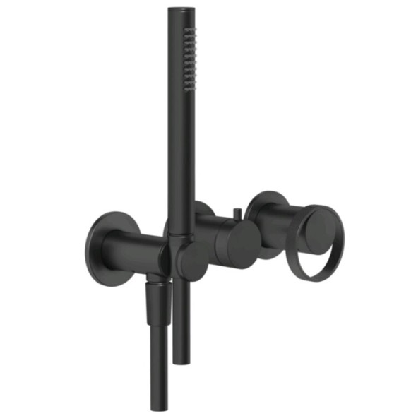 Gessi Смеситель для душа, Anello, на 2 потребителя, цвет черный матовый 63345#299