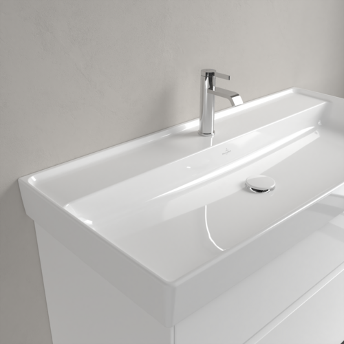 Villeroy&amp;Boch Раковина, Collaro, шгв 1000*470*160, отверстия для смесителя-1 сквозное, 2 промаркированных, CeramicPlus, цвет-камень белый 4A331GRW