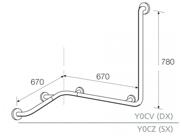 Поручень HATRIA AUTONOMY Y0CZ01 подвесной цвет белый
