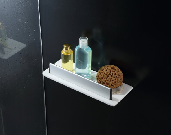 Душевая полка LANGBERGER ACCESSORIES 73351-WH подвесная со скребком съемным цвет белый